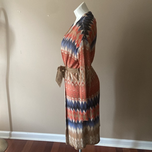 Chico’s Women’s Rustic Boho Long Cotton Blend Cardigan Sweater Size 8 - Picture 7 of 7